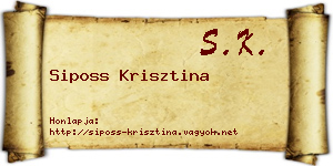 Siposs Krisztina névjegykártya